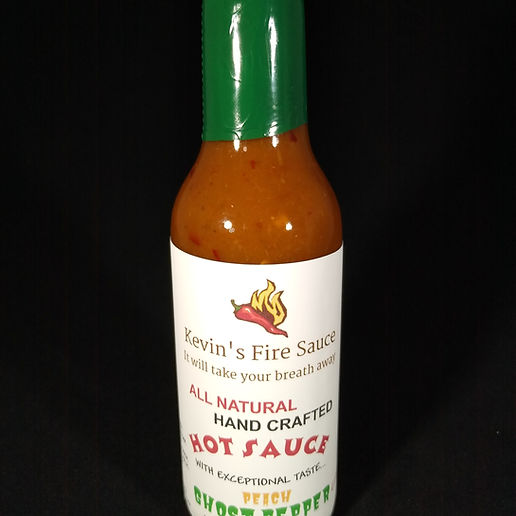 Kevin's Fire Sauce Peach Ghost Pepper Hot Sauce 5oz