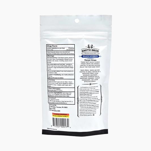 Smith Brothers Black Licorice Throat Drops Bag - 30 Ct