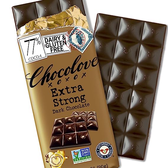 CHOCOLOVE EXTRA STRONG DARK CHOCOLATE 3.2 OZ BAR