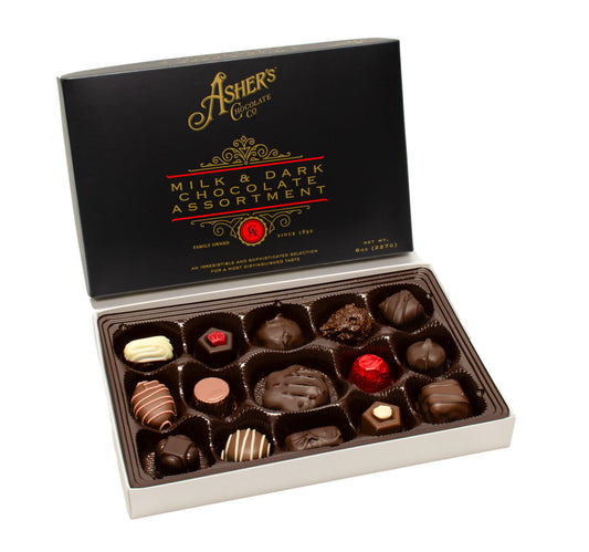 Asher's Assorted Milk and Dark Chocolate 8oz.