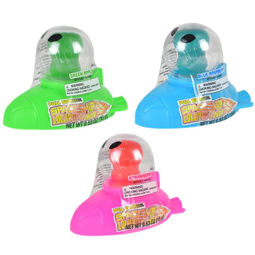 Koko's Pull-Back Spaceship Lollipop Candy .53 oz