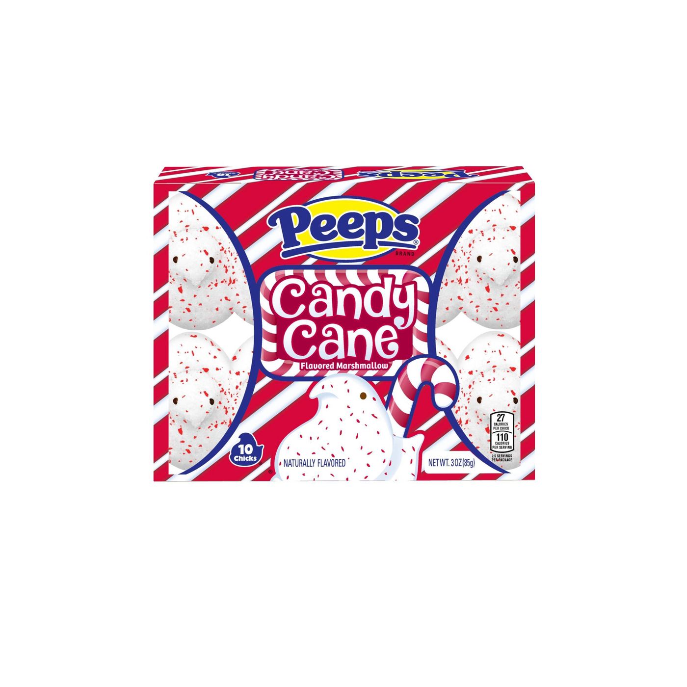 Peeps Candy Cane Flavored Marshmallow Chicks, 3oz