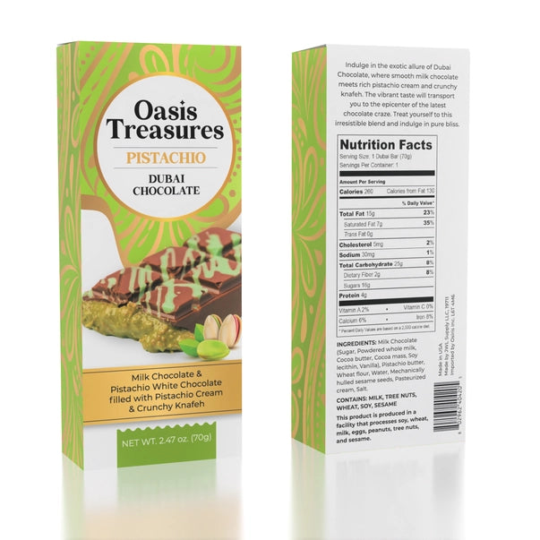 Dubai Viral Chocolate Bar Pistachio (As Seen On Tik Tok) - 2.6oz