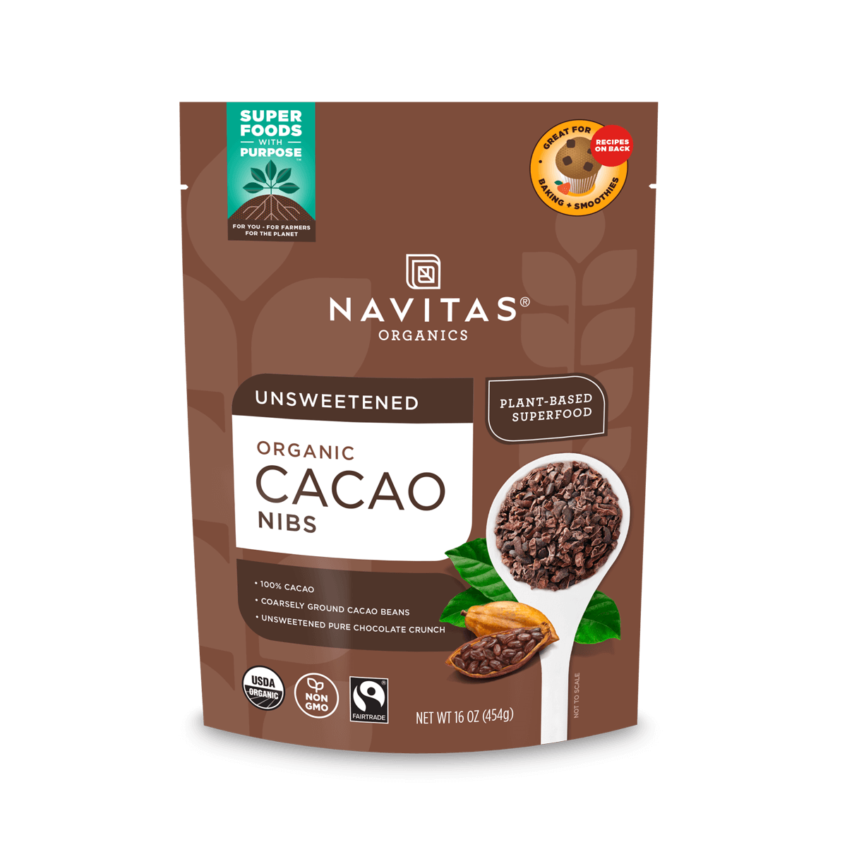 Navitas Unsweetened Organic Cacao Nibs - 16oz