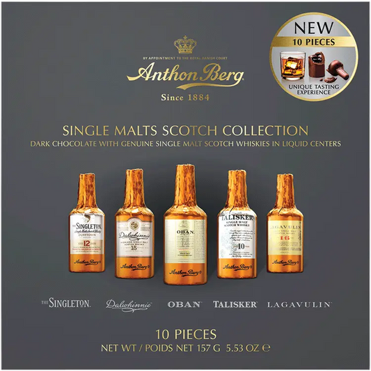 Anthon Berg dark chocolate single malt scotch whisky set of 10 -  5.47 oz