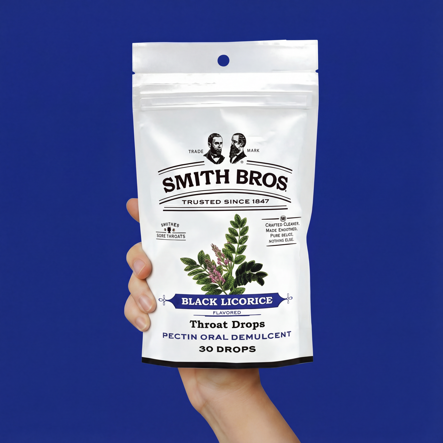 Smith Brothers Black Licorice Throat Drops Bag - 30 Ct