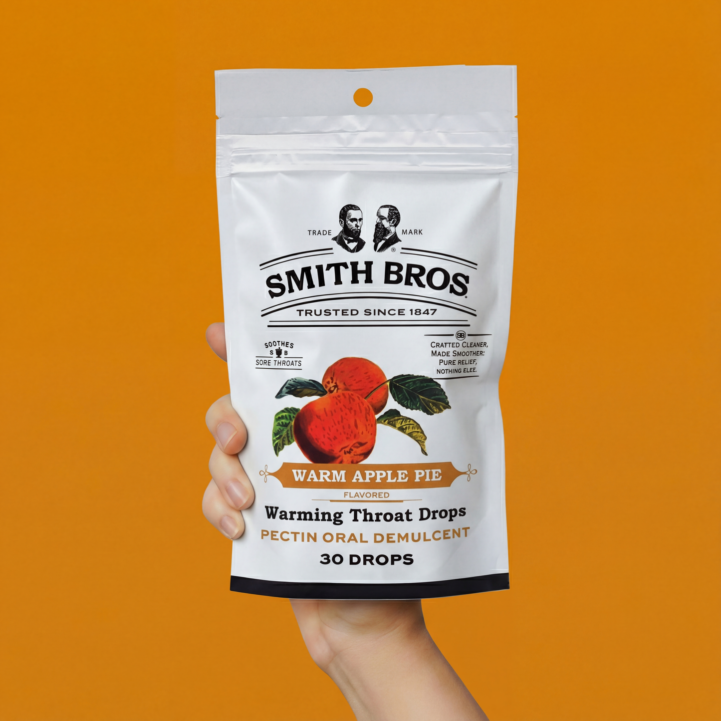Smith Brothers Warm Apple Pie Throat Drops Bag - 30 Ct