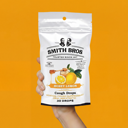 Smith Brothers Honey Lemon Cough Drops Bag - 30 Ct