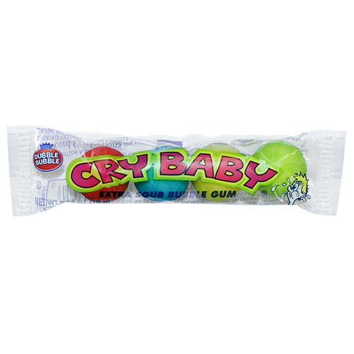 Dubble Bubble Cry Baby Extra Sour Gumball 4-Ball Tube 0.64 oz.