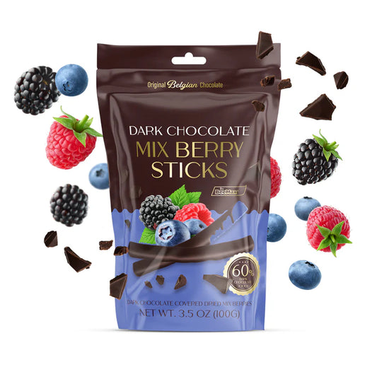 Beemax Dark Chocolate Covered Dried Mix Berry Sticks 3.5oz