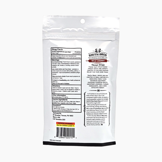 Smith Brothers Wild Cherry Throat Drops Bag - 30 Ct
