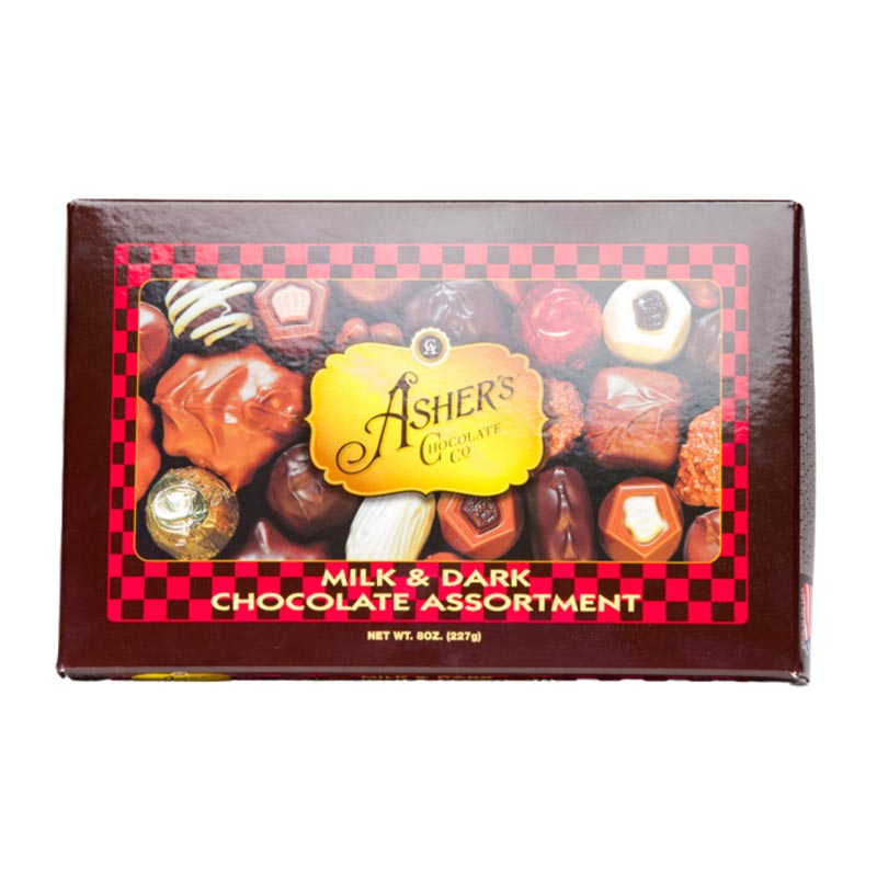 Asher's Assorted Milk and Dark Chocolate 8oz.