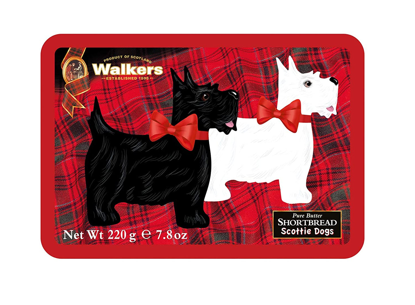 Walkers Scottie Dog Tin- Shortbread Cookies-7.8oz