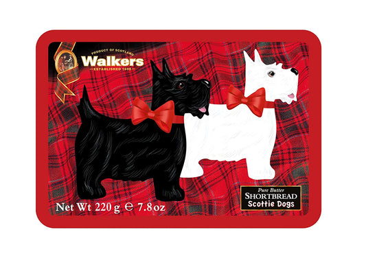 Walkers Scottie Dog Tin- Shortbread Cookies-7.8oz
