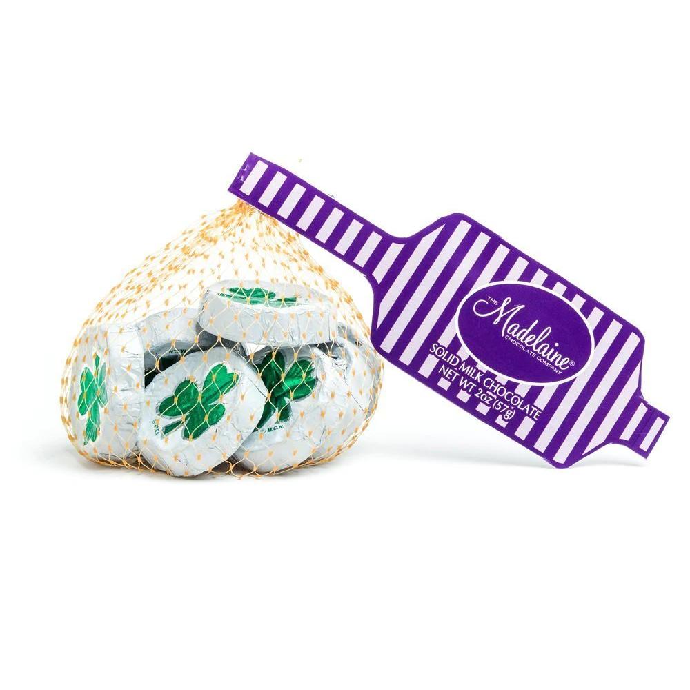 Solid Milk Chocolate Foiled Shamrock Bags